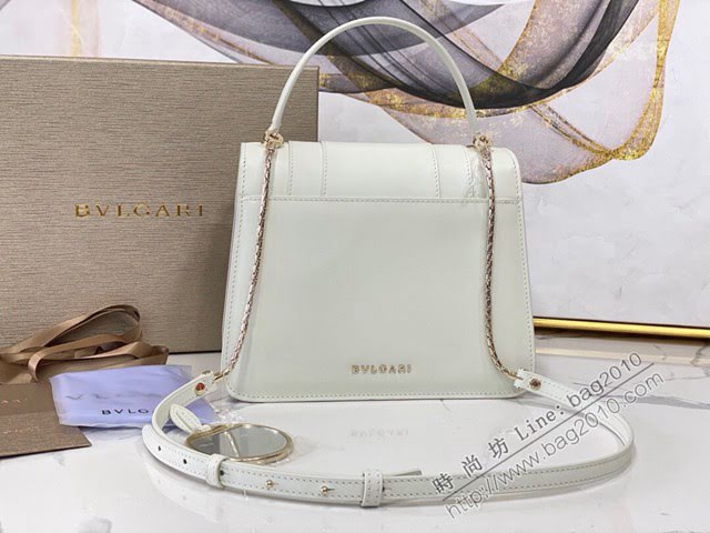Bvlgari女包 寶格麗三層新品白色肩背包 經典蛇首搭扣 Serpenti Forever手提包 B289835  fyd1555